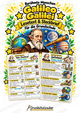Galileo Galilei – Steckbrief & Infotext für die Grundschule | Berühmte Persönlichkeiten | Sachunterricht – Cover