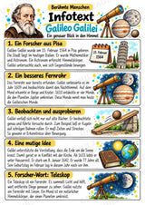 Galileo Galilei – Steckbrief & Infotext für die Grundschule | Berühmte Persönlichkeiten | Sachunterricht – Materialseite 2