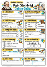 Galileo Galilei – Steckbrief & Infotext für die Grundschule | Berühmte Persönlichkeiten | Sachunterricht – Materialseite 3