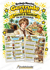 Gertrude Bell – Steckbrief & Infotext für die Grundschule | Berühmte Persönlichkeiten | Sachunterricht – Cover