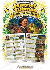 Harriet Tubman – Steckbrief & Infotext für die Grundschule | Berühmte Persönlichkeiten | Sachunterricht – Cover