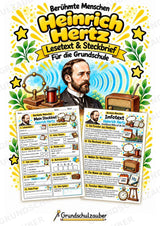 Heinrich Hertz – Steckbrief & Infotext für die Grundschule | Berühmte Persönlichkeiten | Sachunterricht – Cover