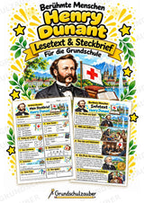 Henry Dunant – Steckbrief & Infotext für die Grundschule | Berühmte Persönlichkeiten | Sachunterricht – Cover