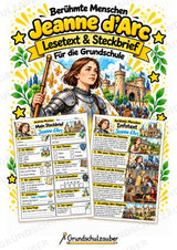 Jeanne d Arc – Steckbrief & Infotext für die Grundschule | Berühmte Persönlichkeiten | Sachunterricht – Cover