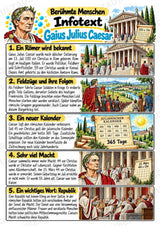 Julius Caesar – Steckbrief & Infotext für die Grundschule | Berühmte Persönlichkeiten | Sachunterricht – Materialseite 2