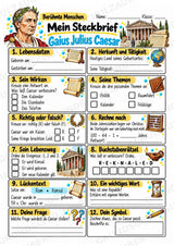 Julius Caesar – Steckbrief & Infotext für die Grundschule | Berühmte Persönlichkeiten | Sachunterricht – Materialseite 3