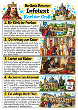 Karl der Grosse – Steckbrief & Infotext für die Grundschule | Berühmte Persönlichkeiten | Sachunterricht – Materialseite 2