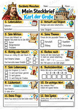 Karl der Grosse – Steckbrief & Infotext für die Grundschule | Berühmte Persönlichkeiten | Sachunterricht – Materialseite 3