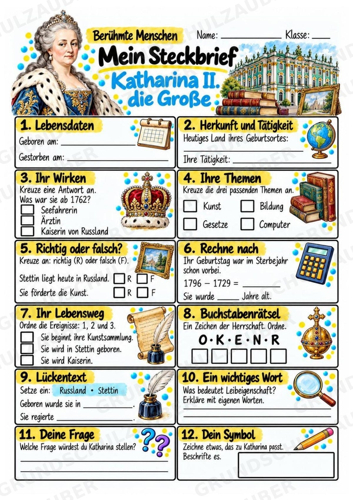 Katharina Grosse – Steckbrief & Infotext für die Grundschule | Berühmte Persönlichkeiten | Sachunterricht – Materialseite 3