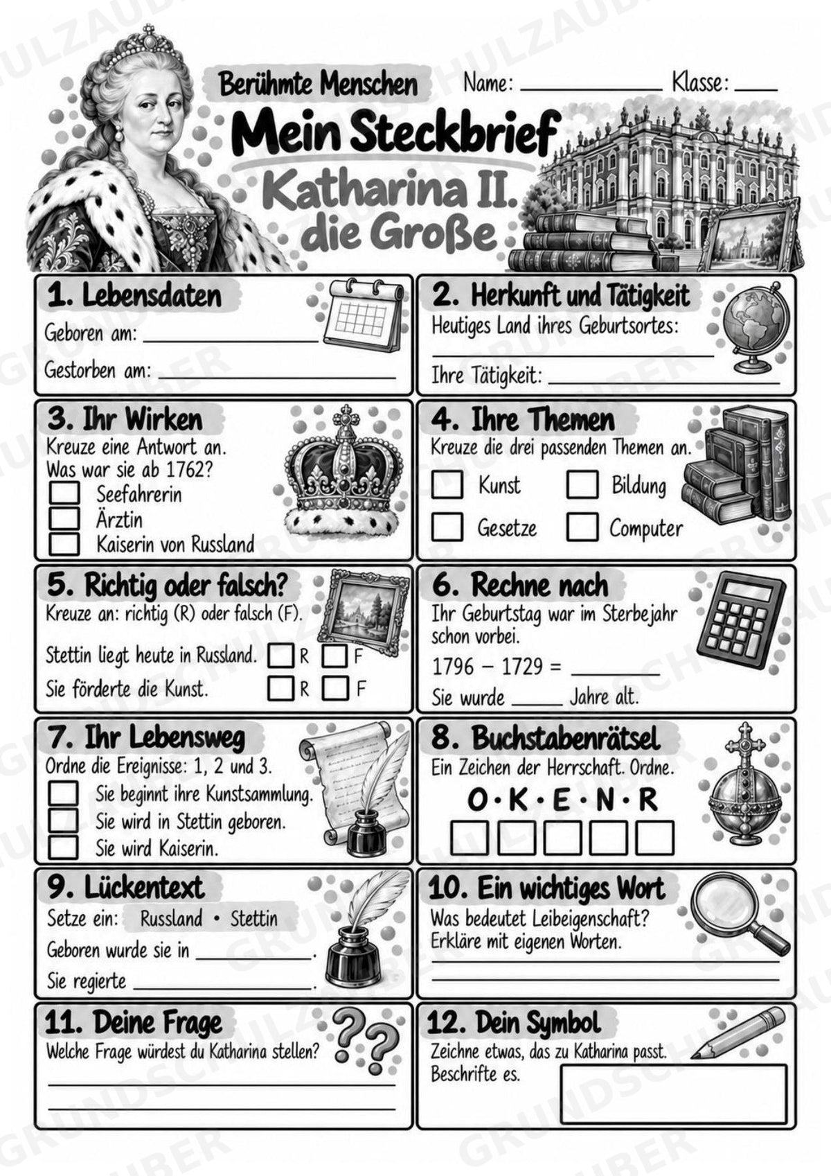 Katharina Grosse – Steckbrief & Infotext für die Grundschule | Berühmte Persönlichkeiten | Sachunterricht – Materialseite 4