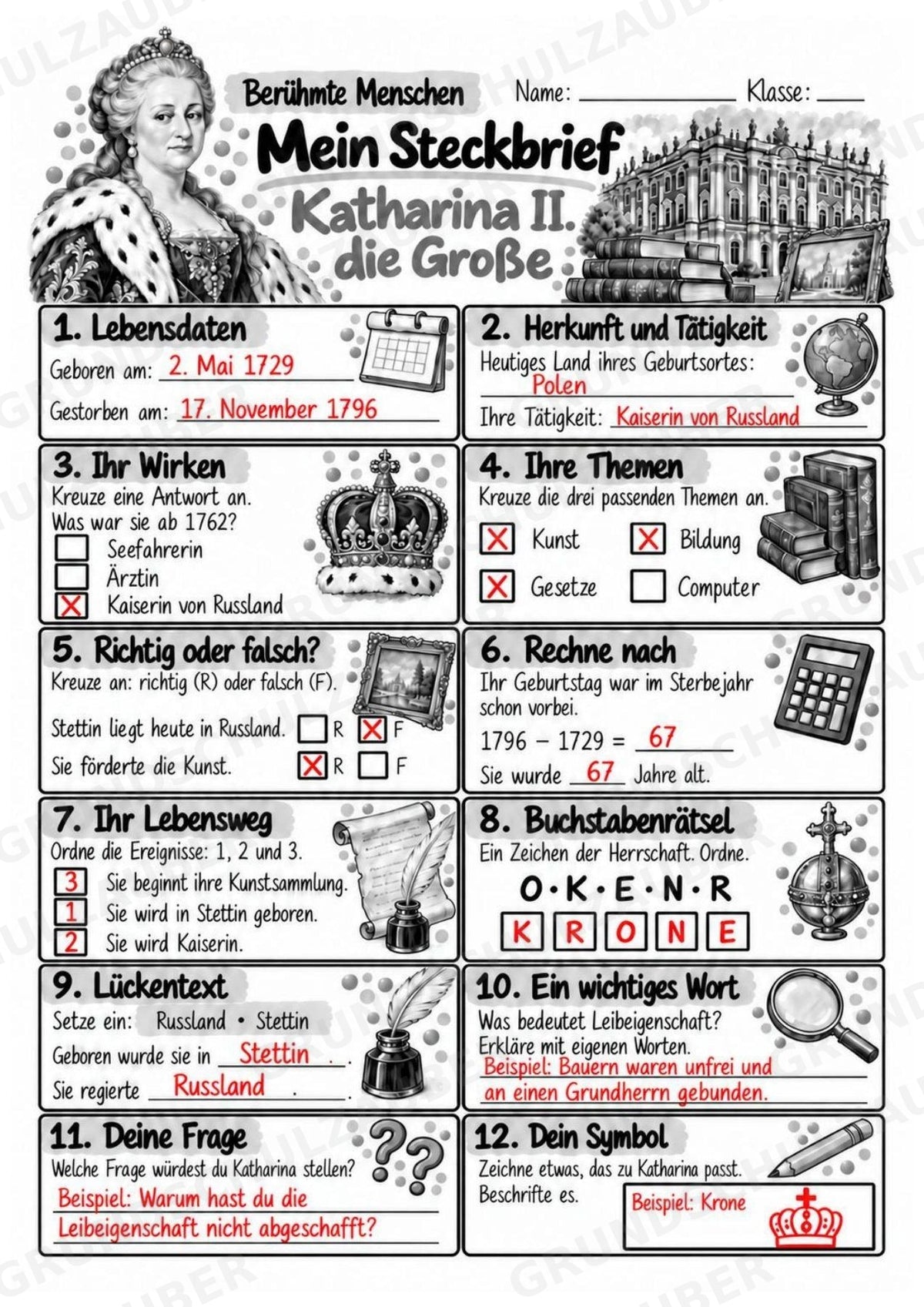 Katharina Grosse – Steckbrief & Infotext für die Grundschule | Berühmte Persönlichkeiten | Sachunterricht – Materialseite 5