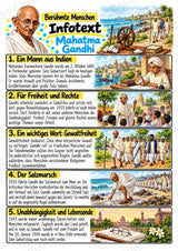 Mahatma Gandhi – Steckbrief & Infotext für die Grundschule | Berühmte Persönlichkeiten | Sachunterricht – Materialseite 2
