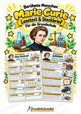 Marie Curie – Steckbrief & Infotext für die Grundschule | Berühmte Persönlichkeiten | Sachunterricht – Cover