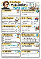 Marie Curie – Steckbrief & Infotext für die Grundschule | Berühmte Persönlichkeiten | Sachunterricht – Materialseite 3