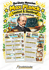 Max Planck – Steckbrief & Infotext für die Grundschule | Berühmte Persönlichkeiten | Sachunterricht – Cover