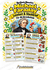 Michael Faraday – Steckbrief & Infotext für die Grundschule | Berühmte Persönlichkeiten | Sachunterricht – Cover