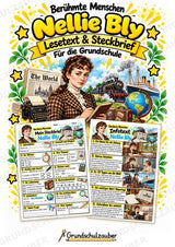 Nellie Bly – Steckbrief & Infotext für die Grundschule | Berühmte Persönlichkeiten | Sachunterricht – Cover