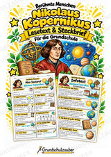 Nikolaus Kopernikus – Steckbrief & Infotext für die Grundschule | Berühmte Persönlichkeiten | Sachunterricht – Cover
