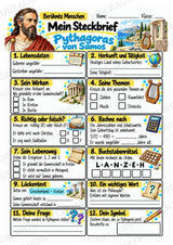 Pythagoras – Steckbrief & Infotext für die Grundschule | Berühmte Persönlichkeiten | Sachunterricht – Materialseite 3