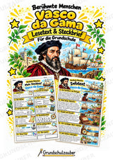Vasco da Gama – Steckbrief & Infotext für die Grundschule | Berühmte Persönlichkeiten | Sachunterricht – Cover