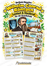 Wilhelm Conrad Roentgen – Steckbrief & Infotext für die Grundschule | Berühmte Persönlichkeiten | Sachunterricht – Cover