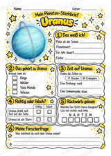 Uranus – Steckbrief und Lesetext | Planeten & Sonnensystem für die Grundschule – Materialseite 3