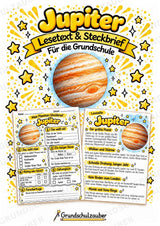 Jupiter – Steckbrief und Lesetext | Planeten & Sonnensystem für die Grundschule – Cover