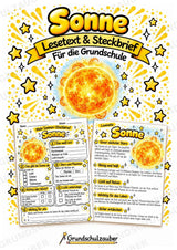 Sonne – Steckbrief und Lesetext | Planeten & Sonnensystem für die Grundschule – Cover