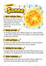 Sonne – Steckbrief und Lesetext | Planeten & Sonnensystem für die Grundschule – Materialseite 2