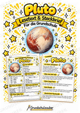 Pluto – Steckbrief und Lesetext | Planeten & Sonnensystem für die Grundschule – Cover